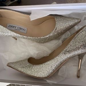 Jimmy Choo Glitter Pointed Toe Pump